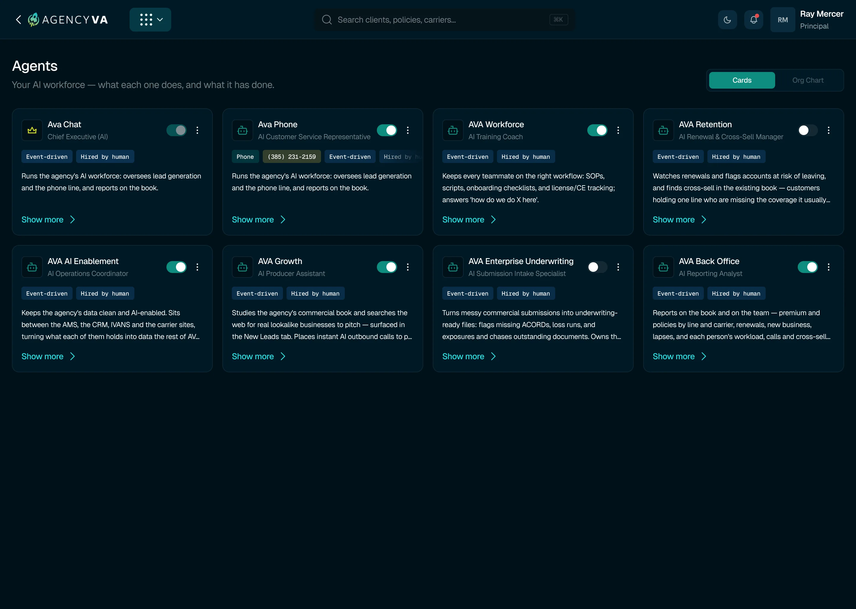 AVA Insurance OS: Agents