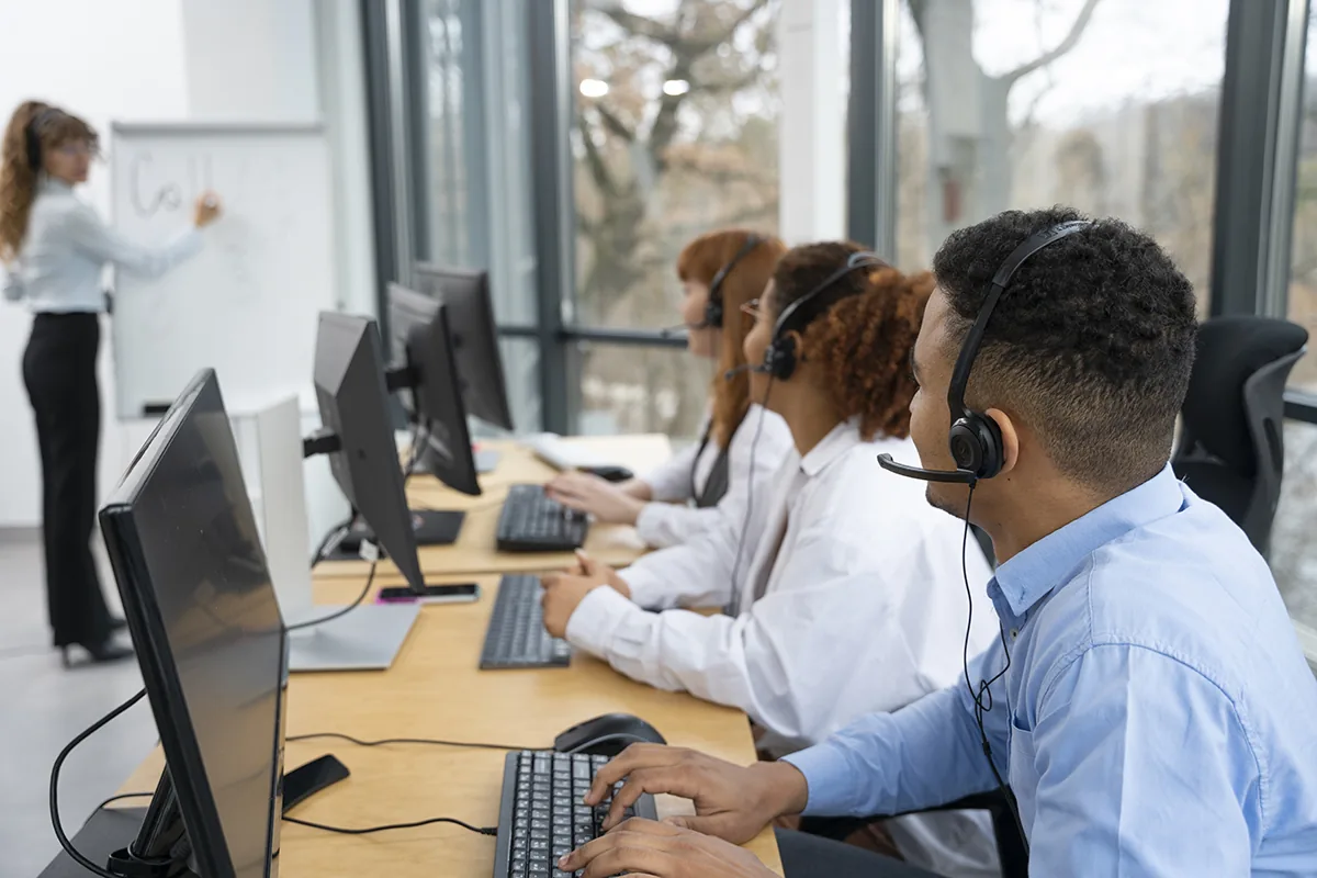 Trained service team at work